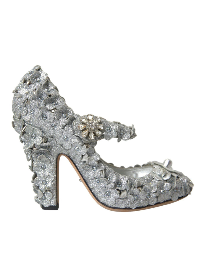 Dolce & Gabbana Floral Crystal Embellished Pumps - Ellie Belle