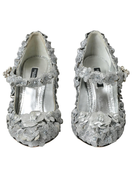 Dolce & Gabbana Floral Crystal Embellished Pumps - Ellie Belle