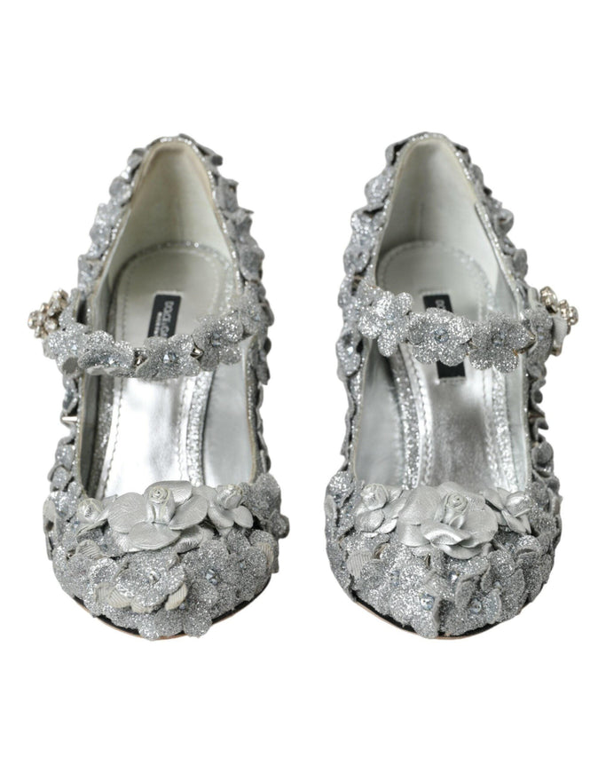 Dolce & Gabbana Floral Crystal Embellished Pumps - Ellie Belle