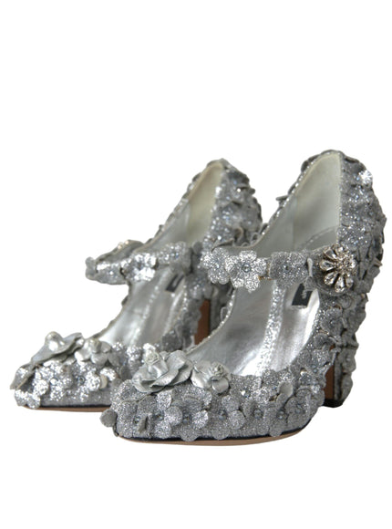 Dolce & Gabbana Floral Crystal Embellished Pumps - Ellie Belle