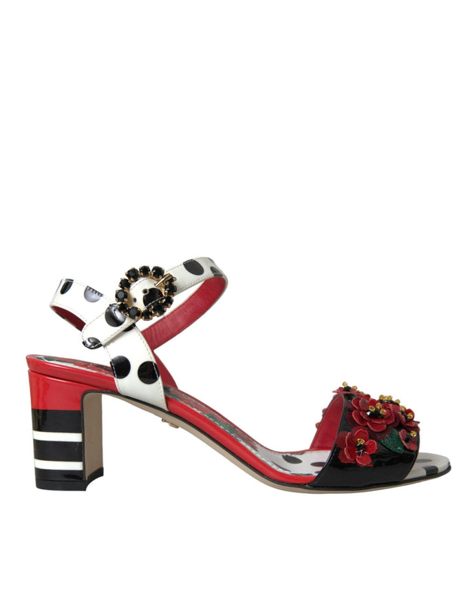 Dolce & Gabbana Floral Crystal Embellished Sandals - Ellie Belle