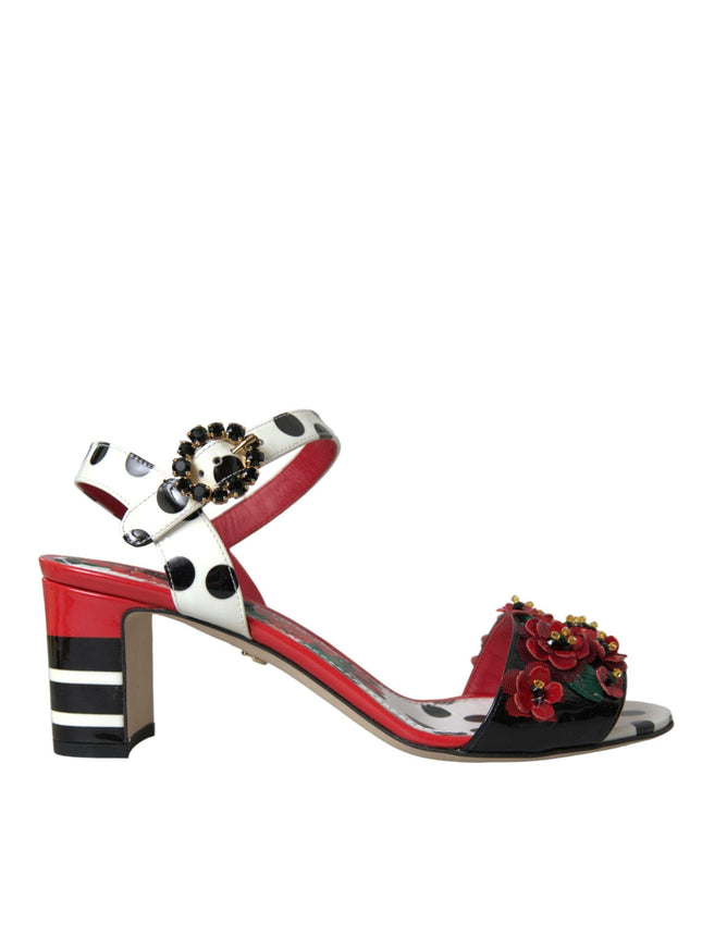 Dolce & Gabbana Floral Crystal Embellished Sandals - Ellie Belle