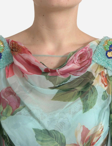 Dolce & Gabbana Floral Draped Neck Maxi Dress - Ellie Belle