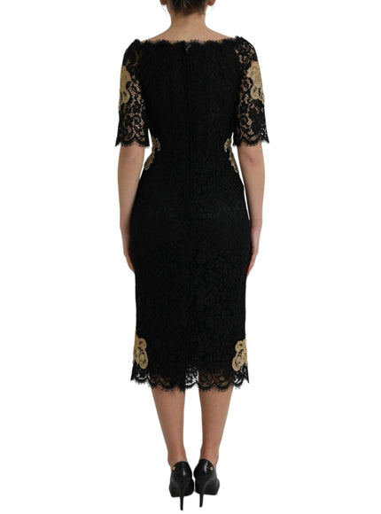 Dolce & Gabbana Floral Lace Sheath Midi Dress - Ellie Belle