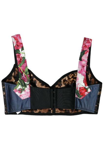 Dolce & Gabbana Floral Patchwork Print Crop Top - Ellie Belle