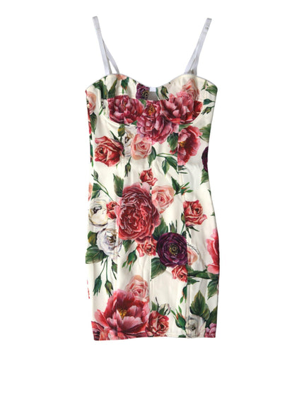 Dolce & Gabbana Floral Silk Blend Bustier Bodycon Dress - Ellie Belle