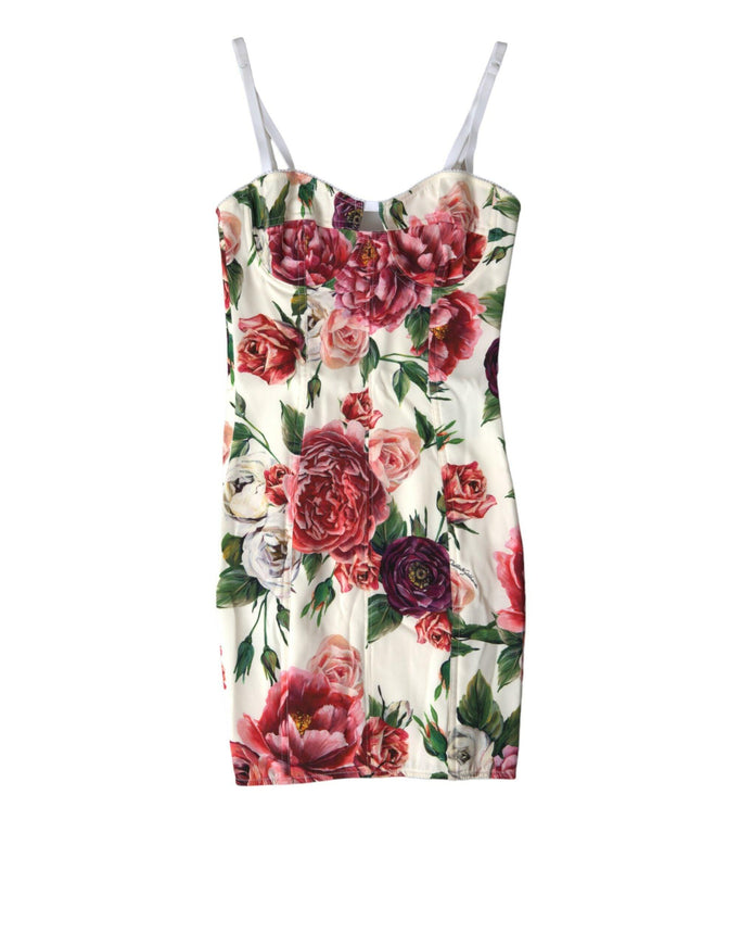 Dolce & Gabbana Floral Silk Blend Bustier Bodycon Dress - Ellie Belle