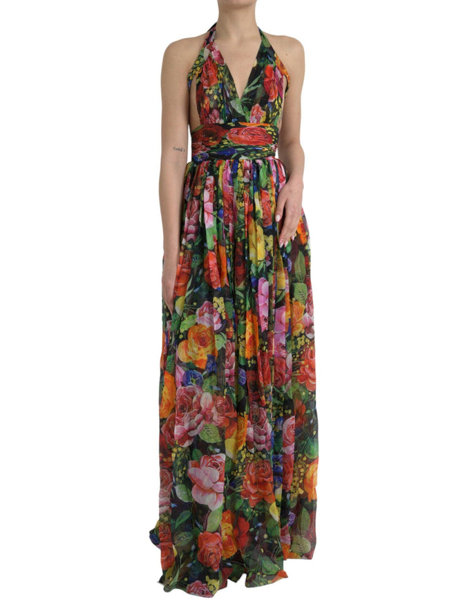 Dolce & Gabbana Floral Silk Chiffon Maxi Dress - Ellie Belle