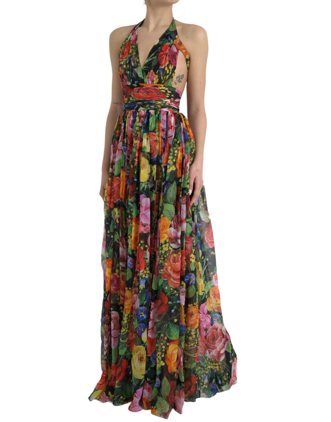 Dolce & Gabbana Floral Silk Chiffon Maxi Dress - Ellie Belle