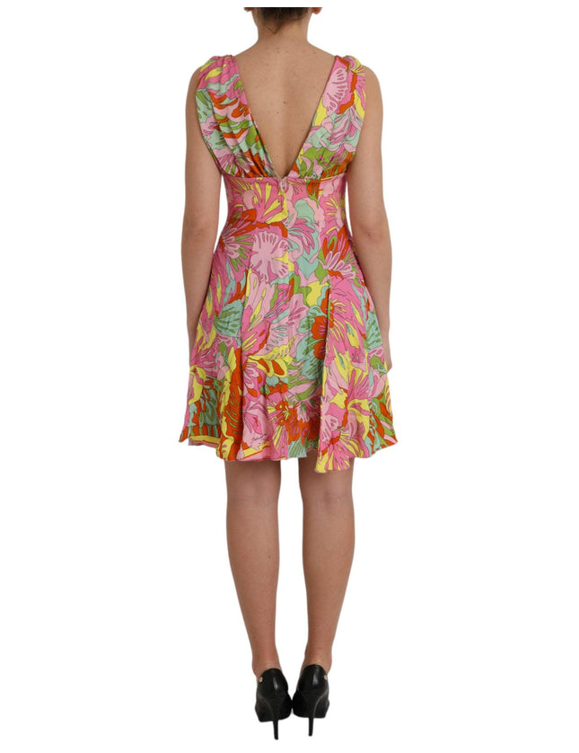 Dolce & Gabbana Floral Silk Flared Mini Dress - Ellie Belle
