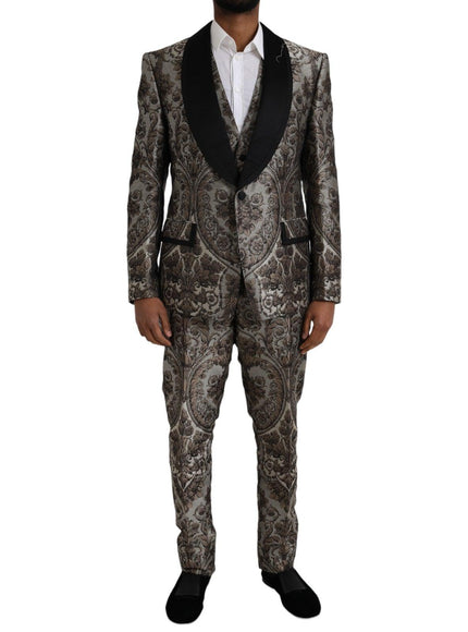 Dolce & Gabbana Formal 3 Piece Suit In Floral Jacquard - Ellie Belle