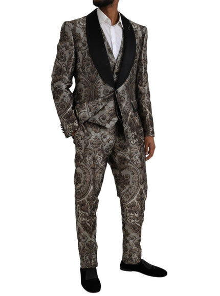 Dolce & Gabbana Formal 3 Piece Suit In Floral Jacquard - Ellie Belle