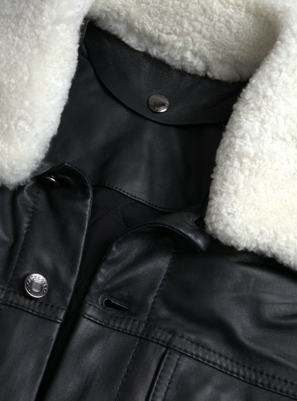 Dolce & Gabbana Fur Collar Leather Biker Jacket - Ellie Belle