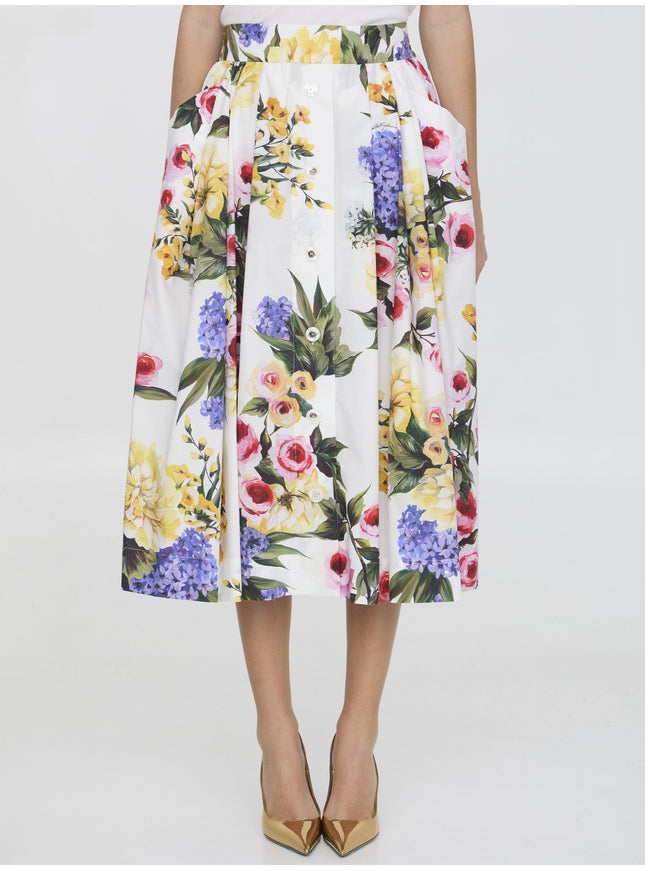 Dolce & Gabbana Garden-Print Skirt - Ellie Belle