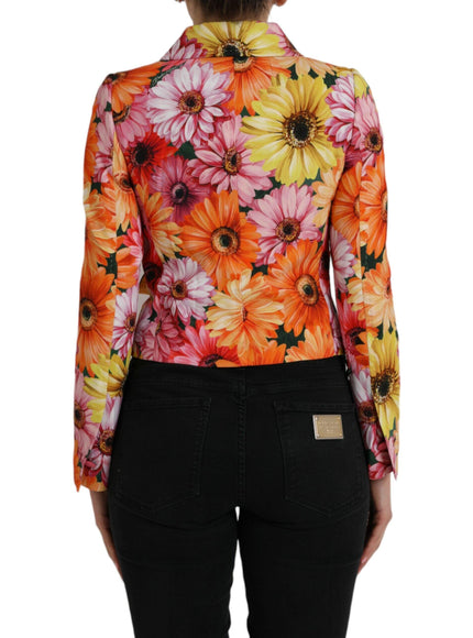 Dolce & Gabbana Gerbera Daisy Jacket With Pearl DG Buttons - Ellie Belle