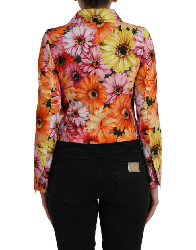 Dolce & Gabbana Gerbera Daisy Jacket With Pearl DG Buttons - Ellie Belle