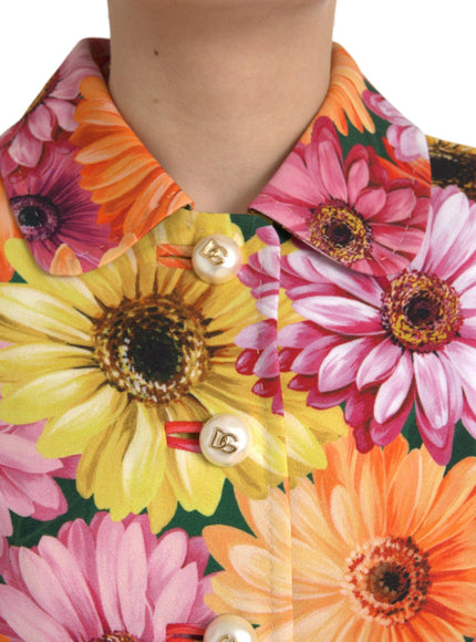 Dolce & Gabbana Gerbera Daisy Jacket With Pearl DG Buttons - Ellie Belle