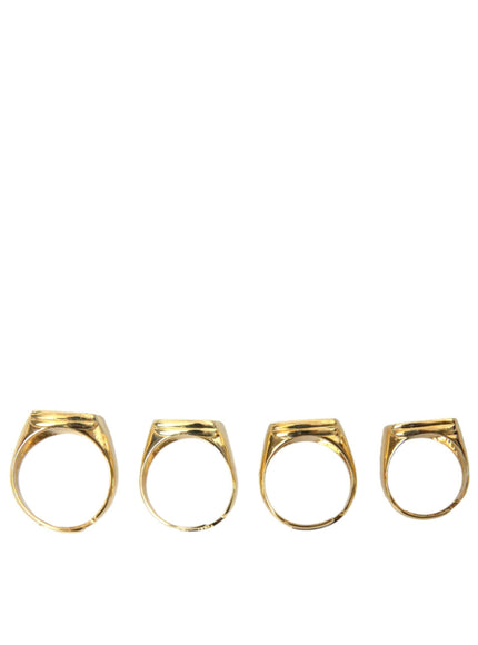 Dolce & Gabbana Gold Brass Enamel Set of 4 Rings - Ellie Belle