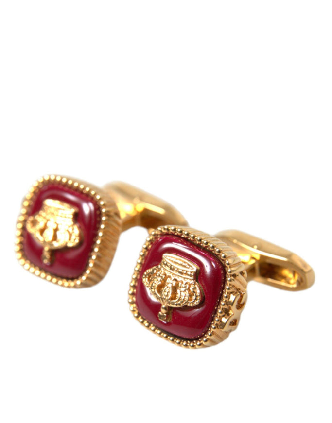 Dolce & Gabbana Gold Plated Crown Sterling Silver 925 Cufflink - Ellie Belle