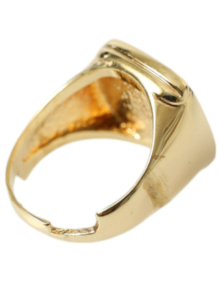 Dolce & Gabbana Gold Plated Logo Engraved Men's Ring - Ellie Belle