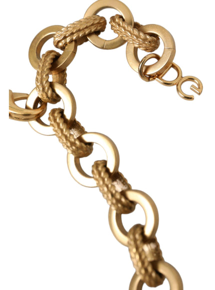 Dolce & Gabbana Gold Sunflower Crystal Embellished Necklace - Ellie Belle