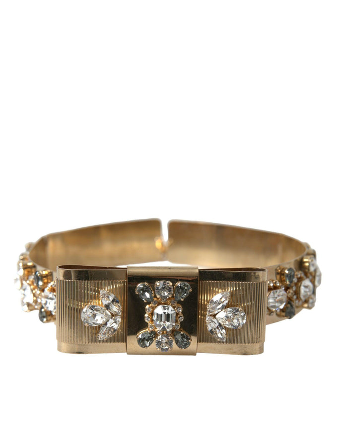 Dolce & Gabbana Gold Tone Brass Crystal Embellished Belt - Ellie Belle