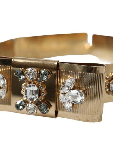 Dolce & Gabbana Gold Tone Brass Crystal Embellished Belt - Ellie Belle