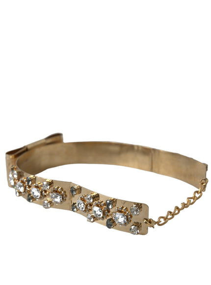 Dolce & Gabbana Gold Tone Brass Crystal Embellished Belt - Ellie Belle