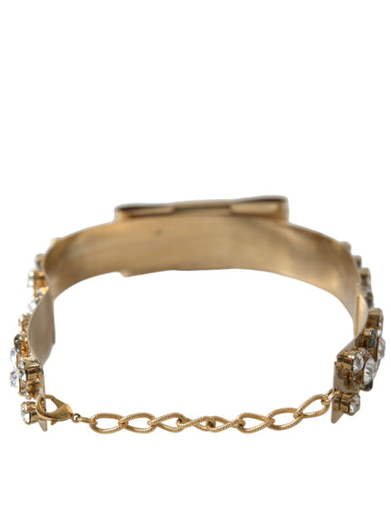 Dolce & Gabbana Gold Tone Brass Crystal Embellished Belt - Ellie Belle