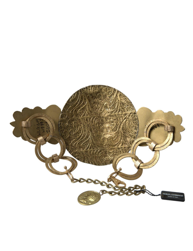 Dolce & Gabbana Gold Tone Brass Oversized Round Coin MONETE Belt - Ellie Belle