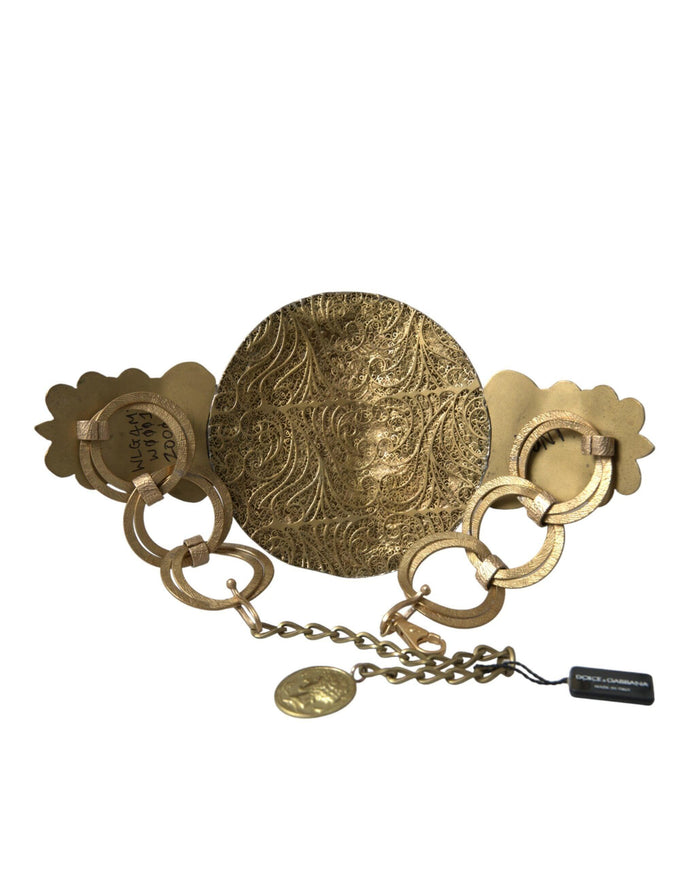 Dolce & Gabbana Gold Tone Brass Oversized Round Coin MONETE Belt - Ellie Belle