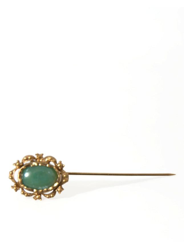 Dolce & Gabbana Gold-Tone Gemstone Lapel Pin Brooch - Ellie Belle