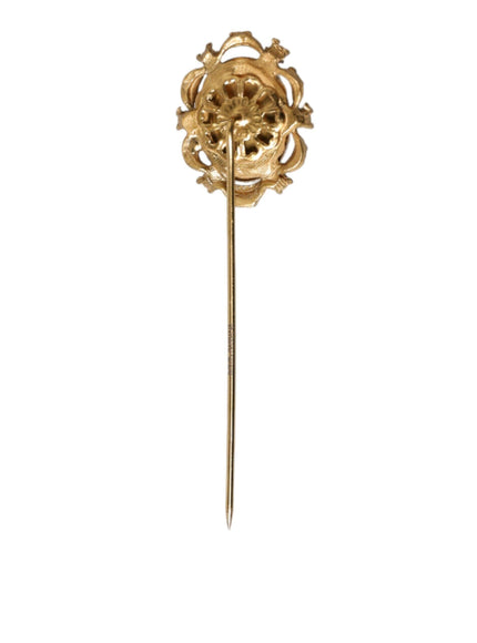 Dolce & Gabbana Gold-Tone Gemstone Lapel Pin Brooch - Ellie Belle