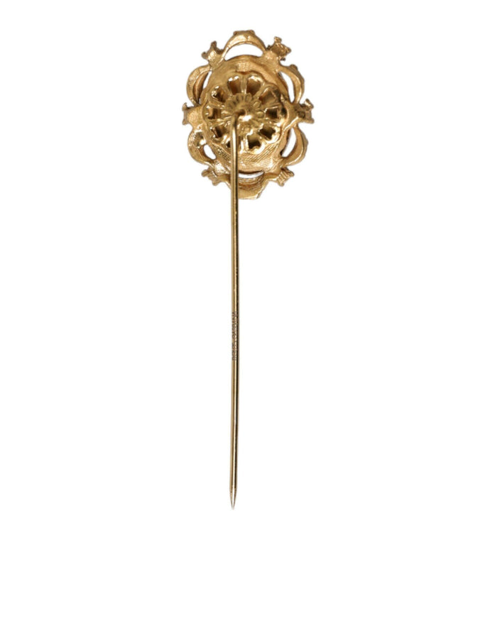 Dolce & Gabbana Gold-Tone Gemstone Lapel Pin Brooch - Ellie Belle