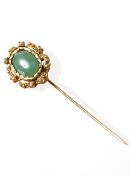 Dolce & Gabbana Gold-Tone Gemstone Lapel Pin Brooch - Ellie Belle