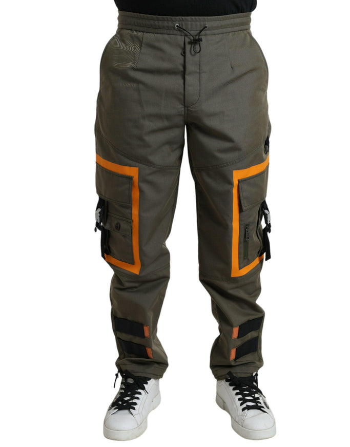 Dolce & Gabbana Green Cotton Cargo Men Jogger Pants - Ellie Belle