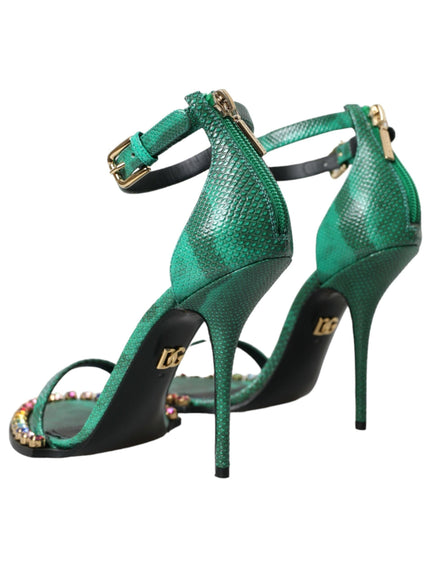 Dolce & Gabbana Green Crystal Bejeweled Sandals - Ellie Belle