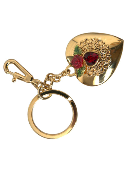 Dolce & Gabbana Heart Floral Pendant Keychain Keyring - Ellie Belle