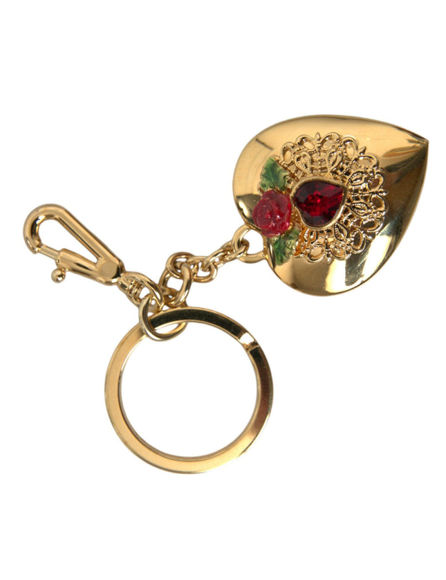 Dolce & Gabbana Heart Floral Pendant Keychain Keyring - Ellie Belle