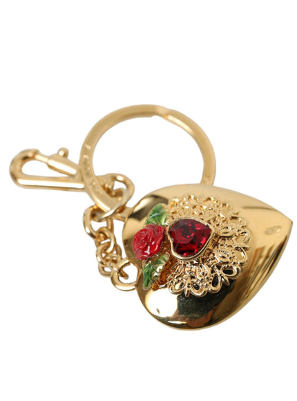 Dolce & Gabbana Heart Floral Pendant Keychain Keyring - Ellie Belle