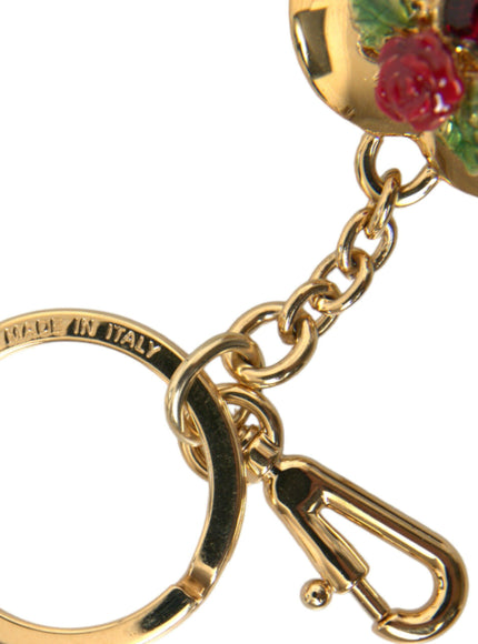 Dolce & Gabbana Heart Floral Pendant Keychain Keyring - Ellie Belle