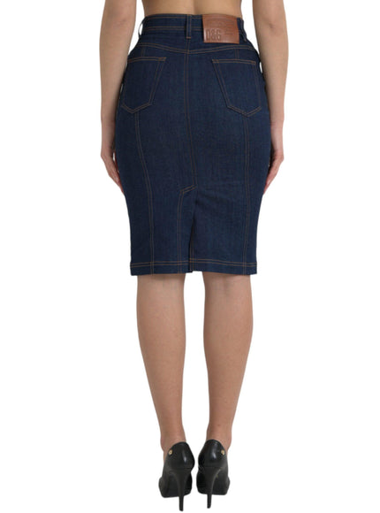 Dolce & Gabbana High-Waist Denim Knee Length Skirt - Ellie Belle