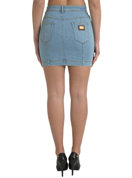 Dolce & Gabbana High Waist Denim Mini Skirt - Ellie Belle