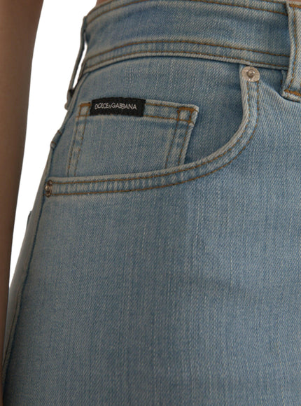 Dolce & Gabbana High Waist Denim Mini Skirt - Ellie Belle