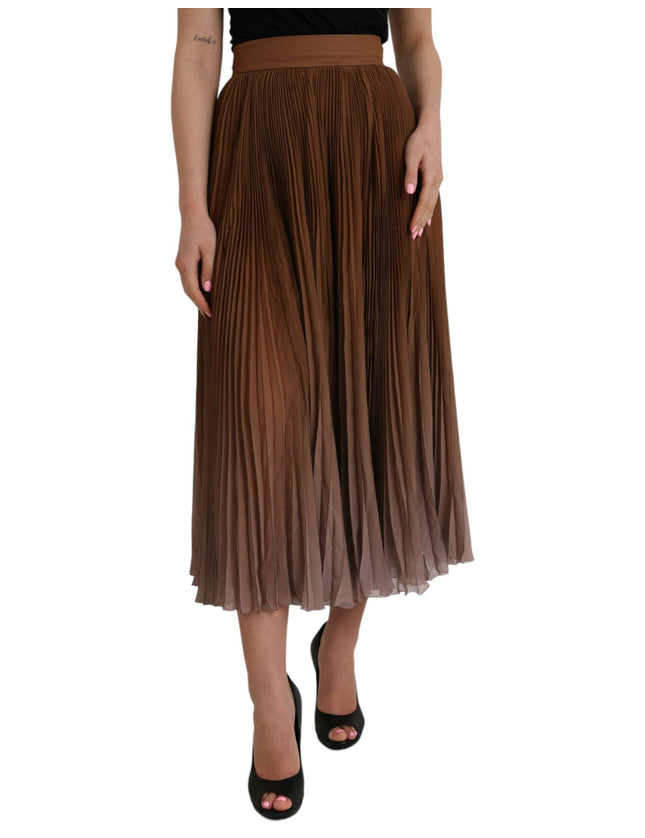 Dolce & Gabbana High Waist Pleated Midi Skirt - Ellie Belle