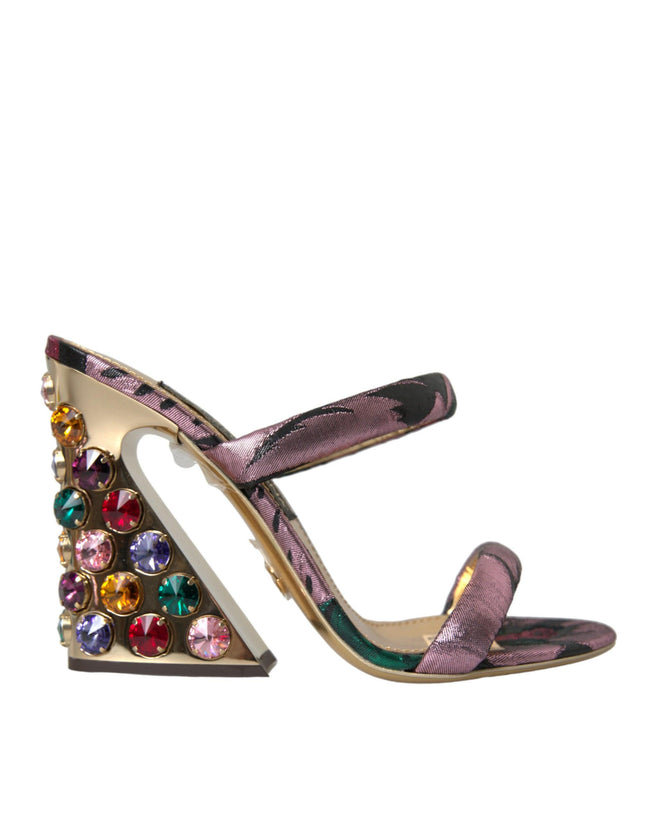 Dolce & Gabbana Jacquard Crystals Sandals - Ellie Belle
