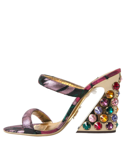 Dolce & Gabbana Jacquard Crystals Sandals - Ellie Belle