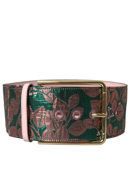 Dolce & Gabbana Jacquard Lurex Gold Buckle Belt - Ellie Belle