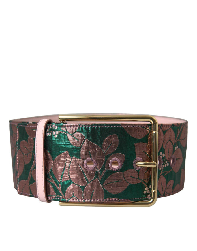 Dolce & Gabbana Jacquard Lurex Gold Buckle Belt - Ellie Belle