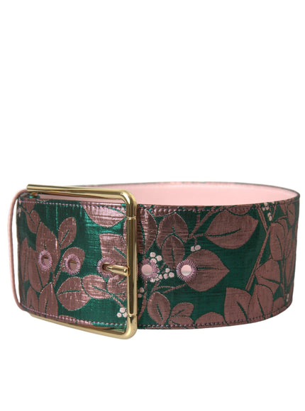 Dolce & Gabbana Jacquard Lurex Gold Buckle Belt - Ellie Belle